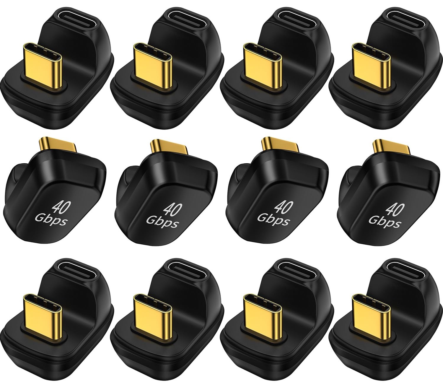 12 PCS 180 Degree USB C Adapter U Shape 40Gbps Data Transfer 4.0 Extender