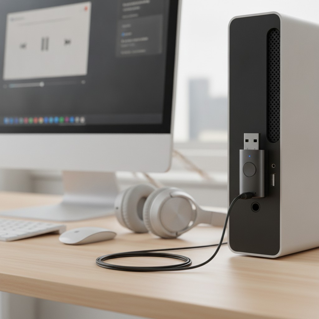 Compact Bluetooth 6.0 Audio Adapter - Seamless Streaming & Hands-Free Calls