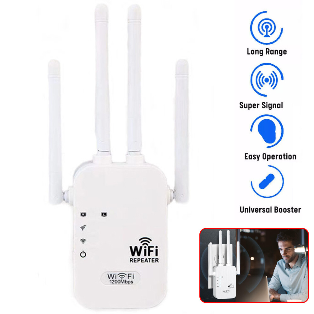 1200Mbps Extensor de alcance WiFi, amplificador de Internet, repetidor de señal