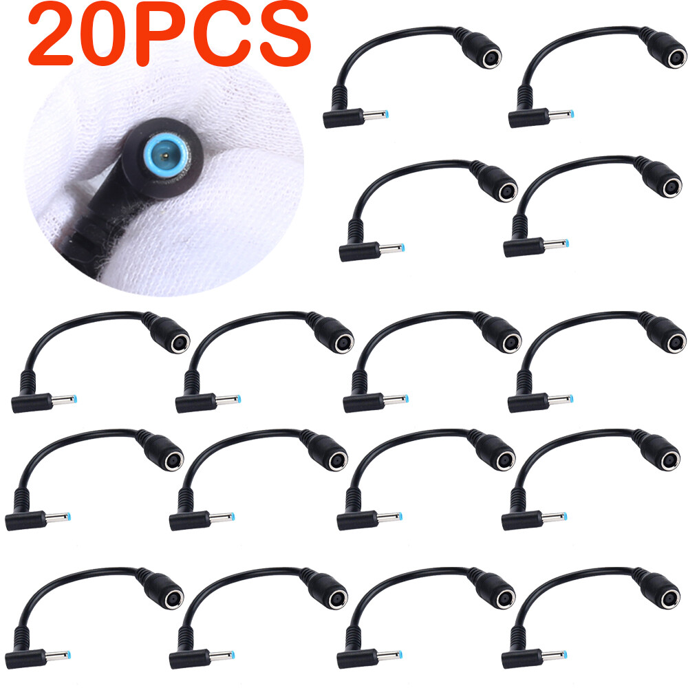 20 x DC Power Charger Converter Adapter Cable 7.4mm - 4.5mm For HP Blue Tip