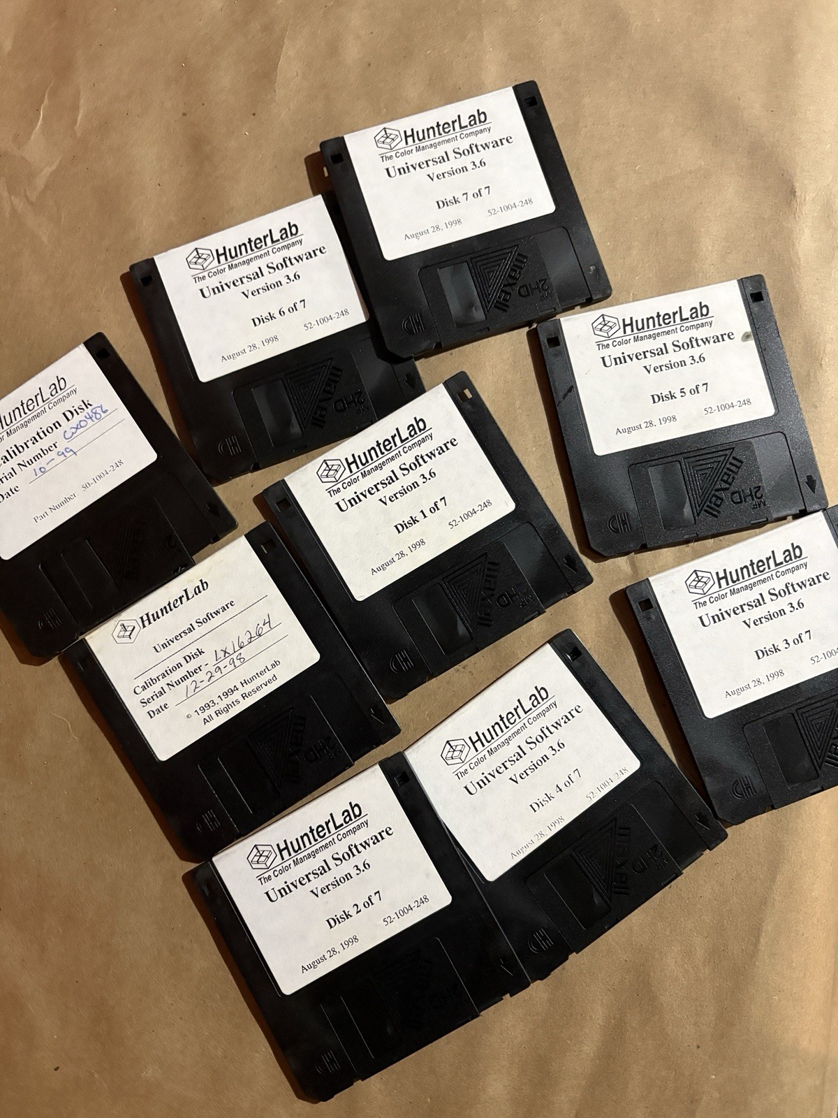 HunterLab Universal Software 3.6 Vintage 1998 Floppy Disks Complete 7 Disk Set