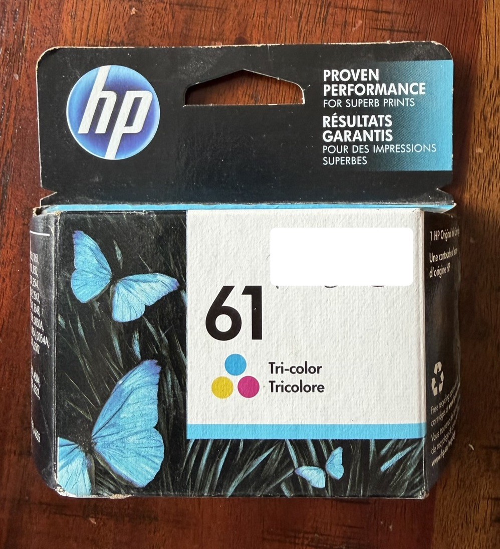 HP 61 Tri Color Ink Cartridge CH562WN Genuine OEM Exp 03/2021 SEALED BOX