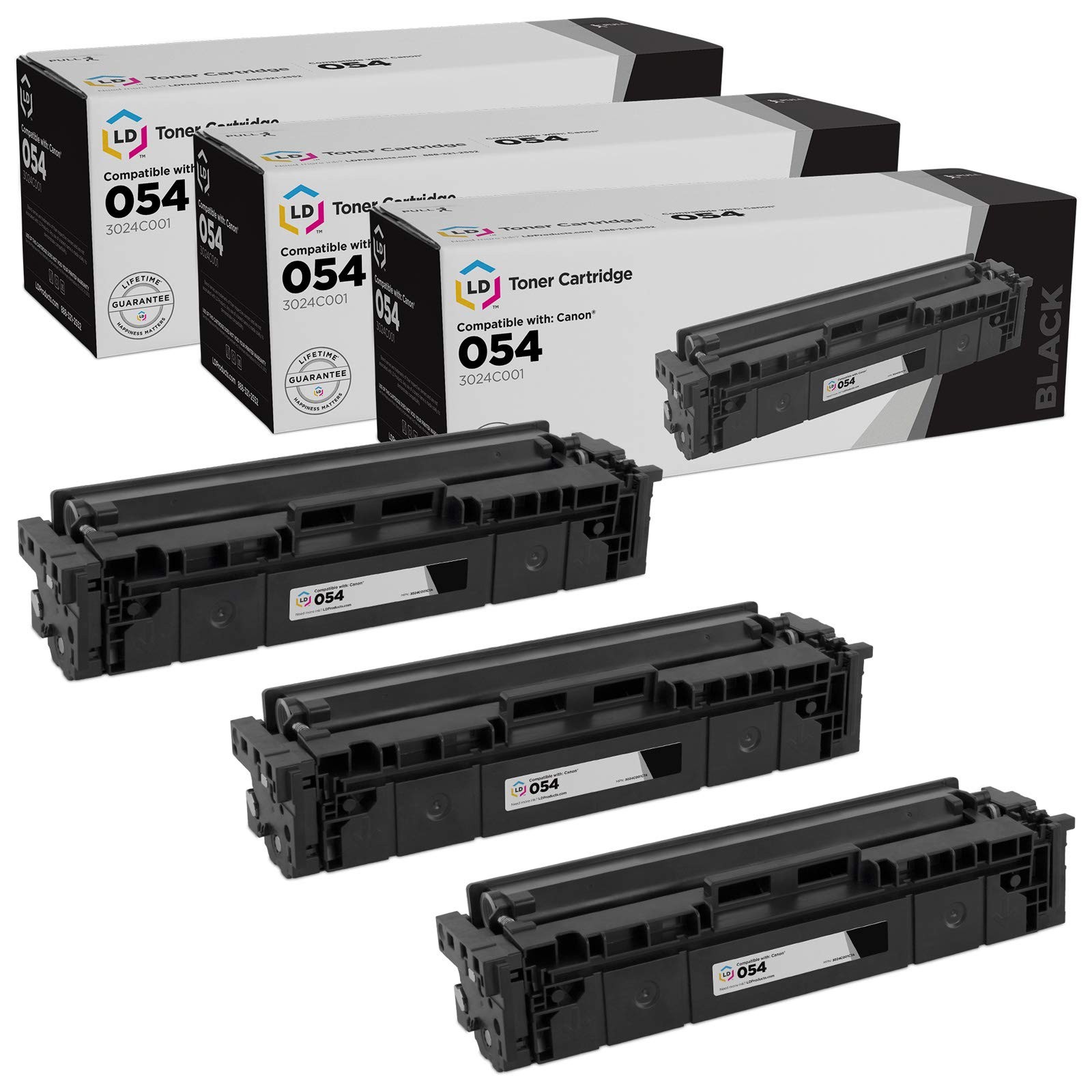 LD Compatible Replacement for Canon 054 Black Toner 3PK for imageCLASS MF642Cdw