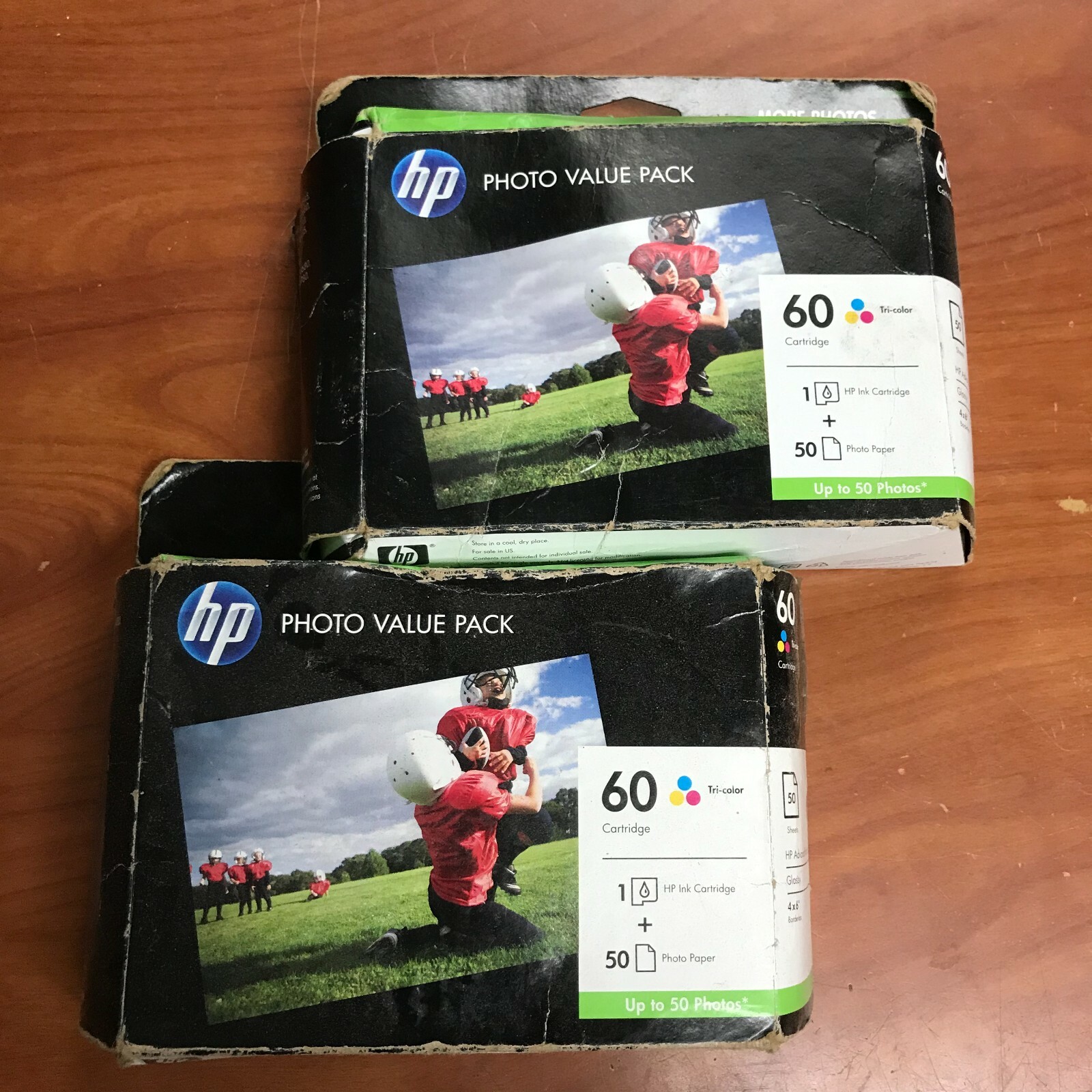 LOT OF 2 Genuine HP 60 Tri-Color Ink  Sealed Box Expired 10/2010 CG845AN 