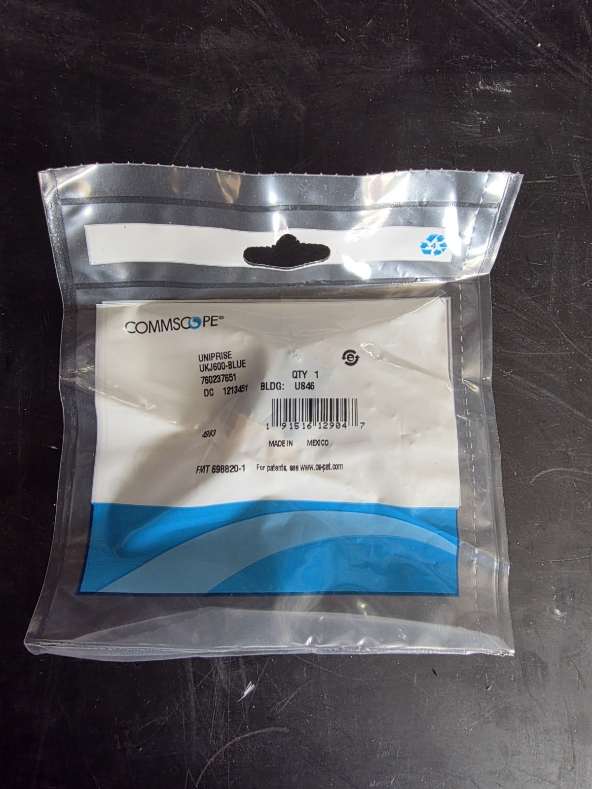 Commscope UKJ600-BLUE Uniprise Cat6 KJ-Series Modular Jack, Blue 760237651 OBO