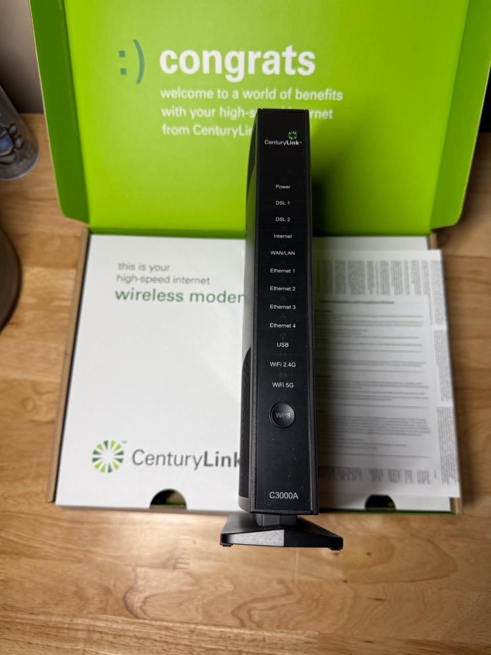 CenturyLink Actiontec C3000A VDSL2 DSL WiFi Modem Router Power Ethernet