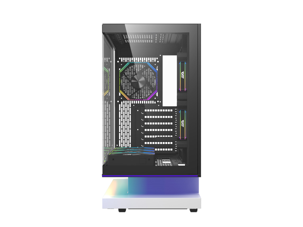 darkFlash FLOATRON F1 ATX Mid Tower Gaming PC Case, 270° Frameless Tempered