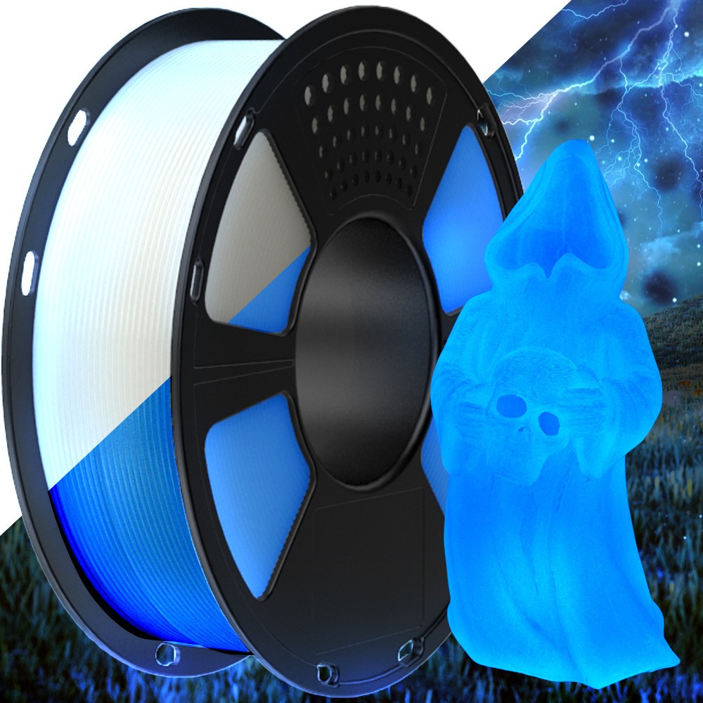 Geeetech Luminous PLA 3D Printer Filament 1.75mm 1kg Glow Blue Glow in the Dark