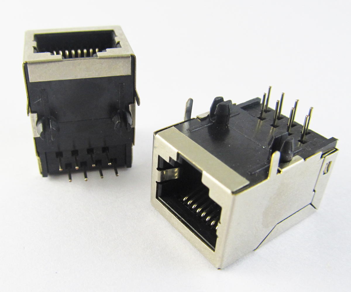 1pc CAT5 Modular Network RJ45 59 8P8C PCB Female Jack Connector w/ Metal House