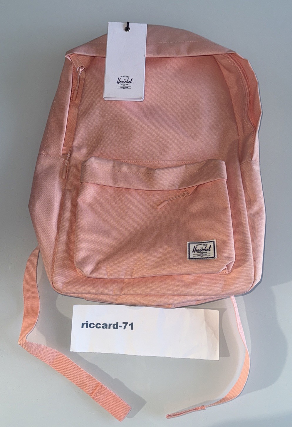 New Herschel 18L Classic Mid Backpack Apricot 16.5” H X 11” W X 4.75 D Book Bag
