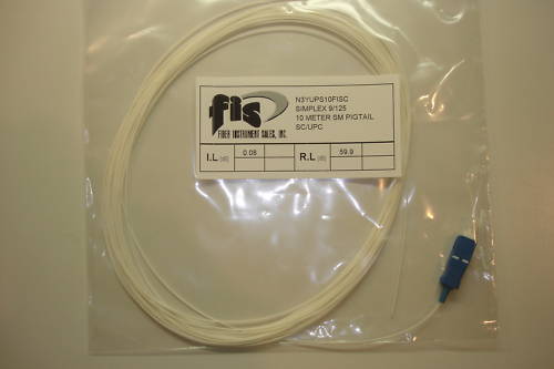 FIS Fiber Pigtail SC/UPC 10M Long Simplex 9/125 - (Pack of 10) - New 