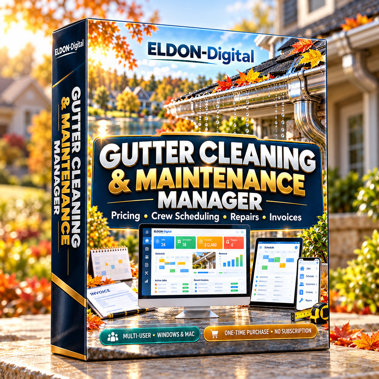 Gutter Cleaning Business Software USB Flash Drive Multi-User Pricing Scheduling