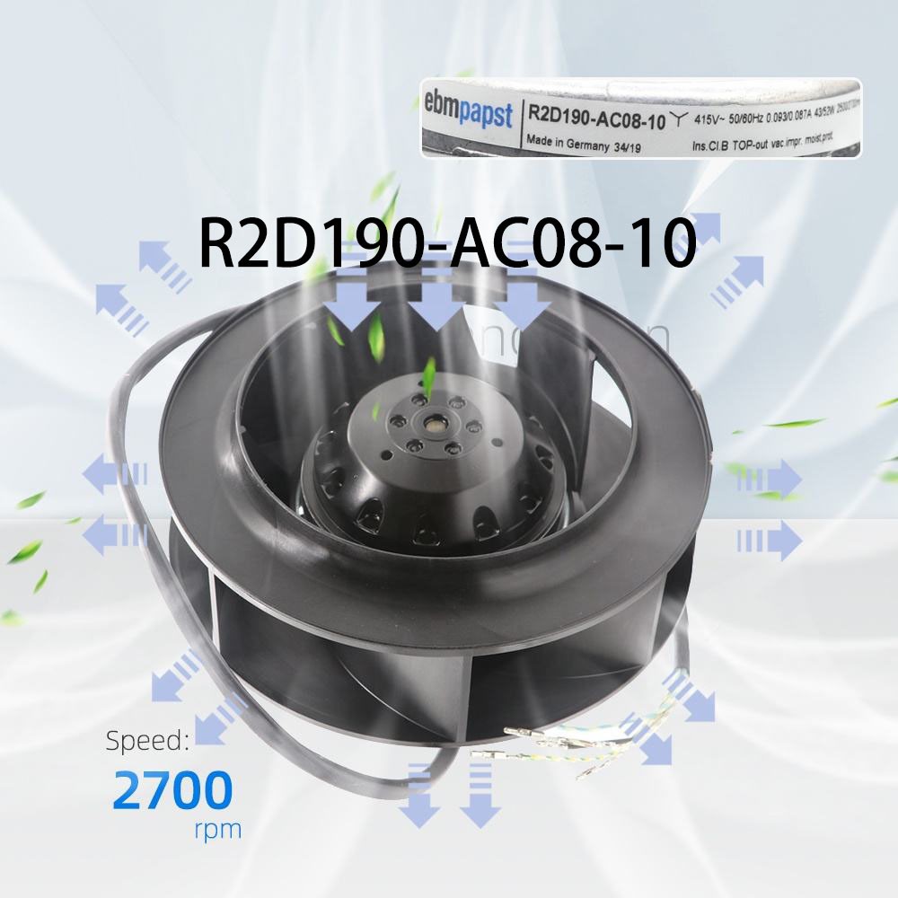 New in box Ebmpaps R2D190-AC08-10 415VAC 43/52W φ190MM Industrial control fan