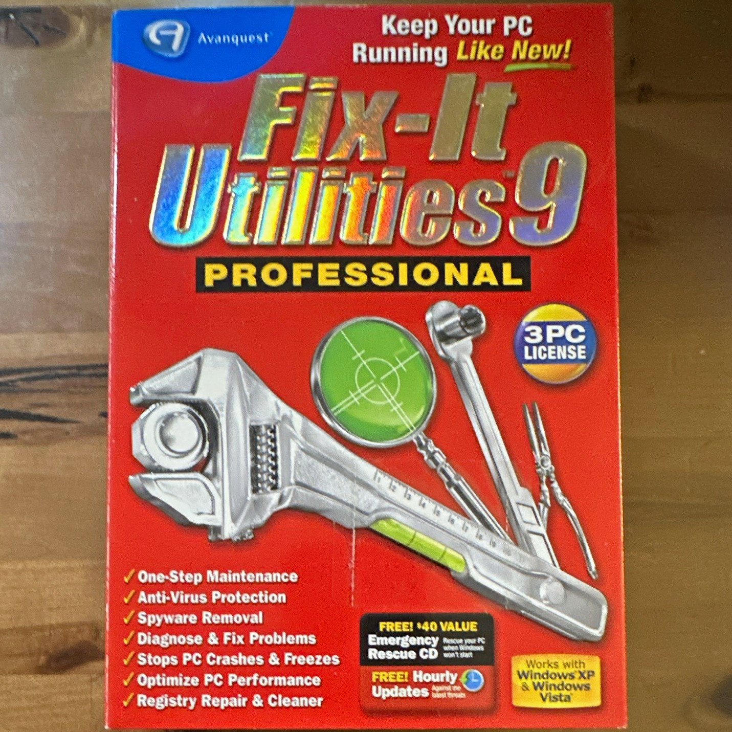 Avanquest Fix-It Utilities 9 Professional Utilities Software 3 PC Win XP/Vista