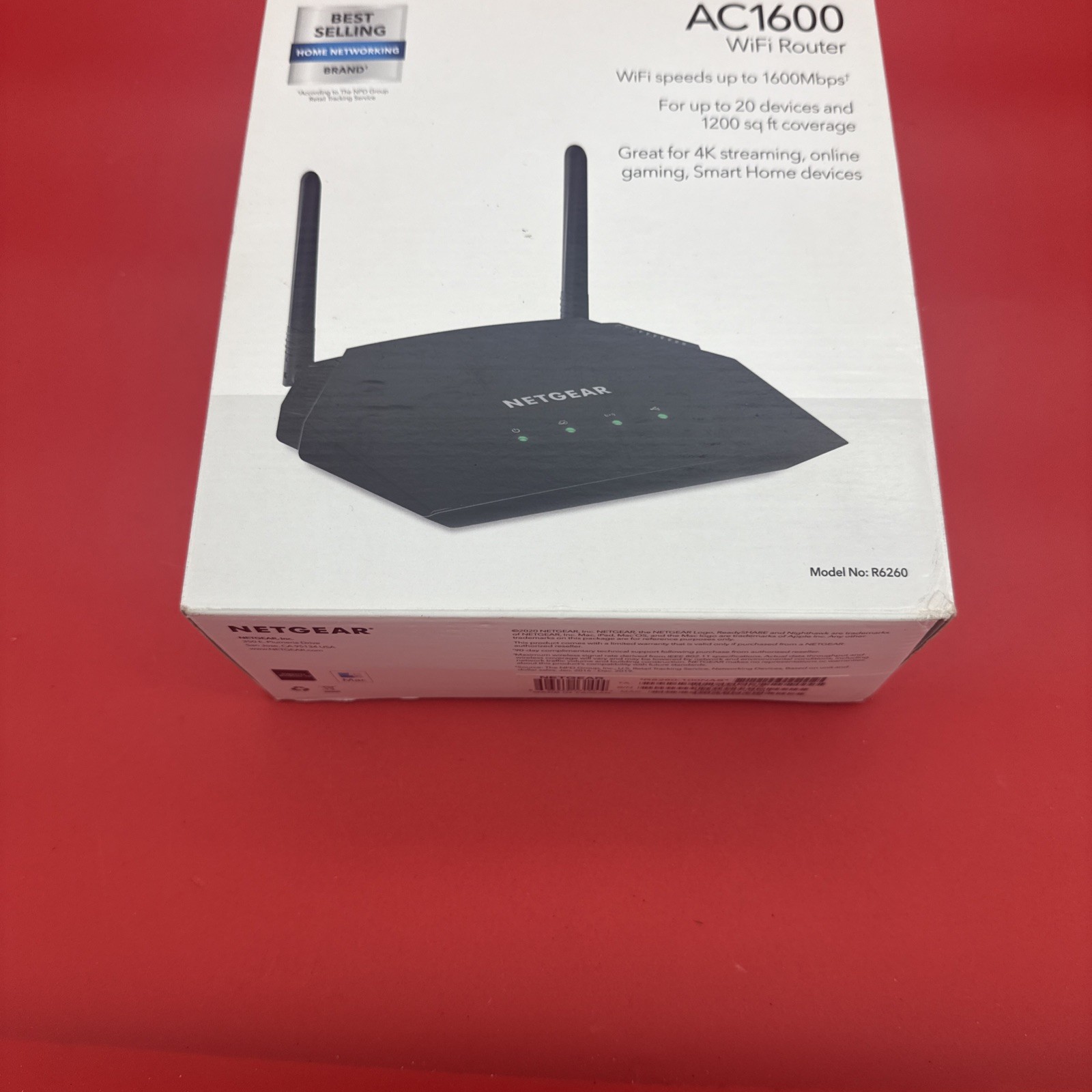 NETGEAR AC1600 Dual-Band Smart Wi-Fi Router - R6260-100NAS
