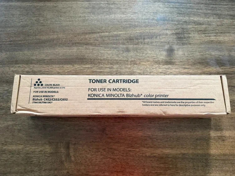 COMPATIBLE KONICA MINOLTA BIZHUB C452, C552, C652 BLACK TONER A0TM131 - TN613K  