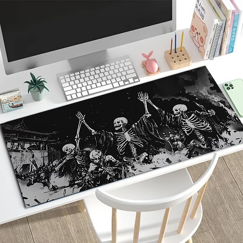 1pc Diatomite Extra-Large Mouse Pad | Card Game Mat, Black and White Hand-Draw