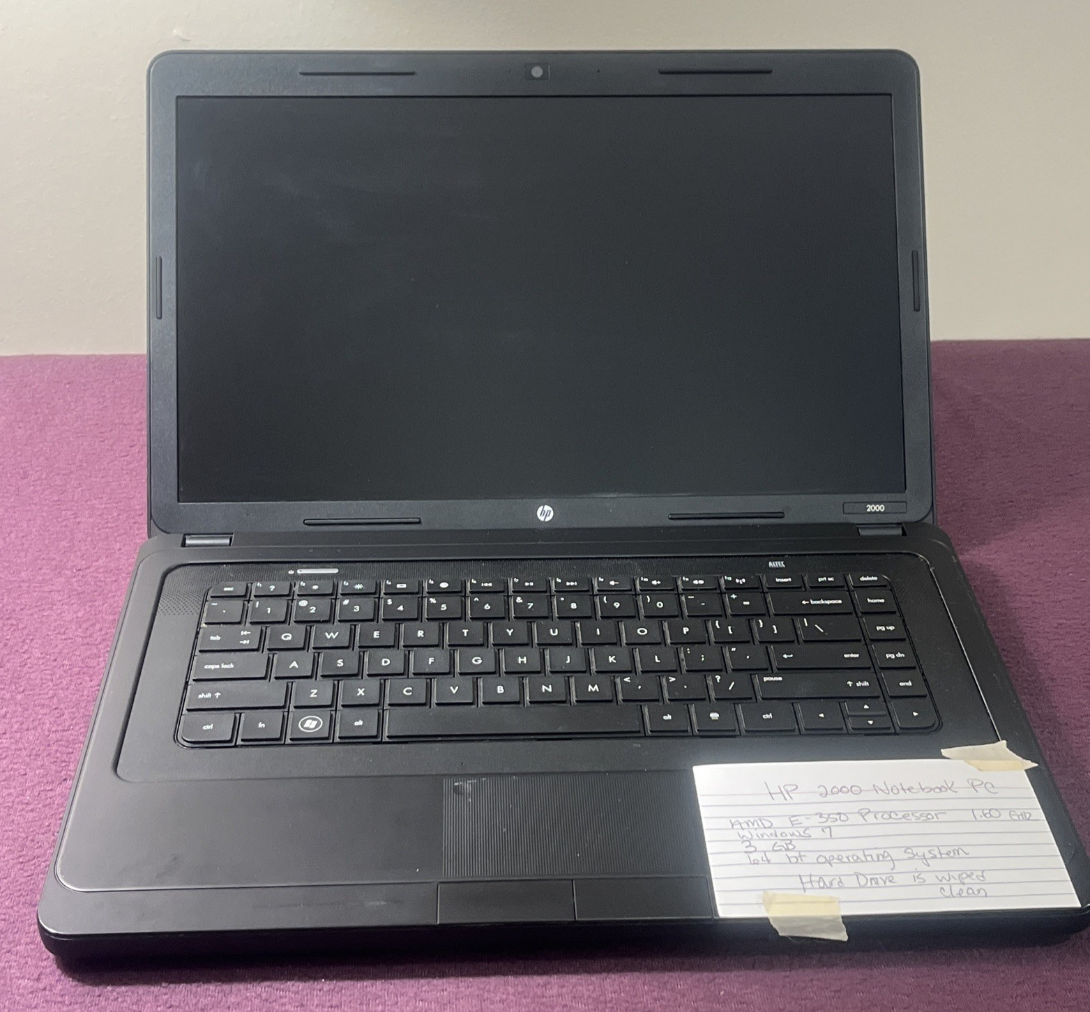 HP 2000 Notebook Laptop PC