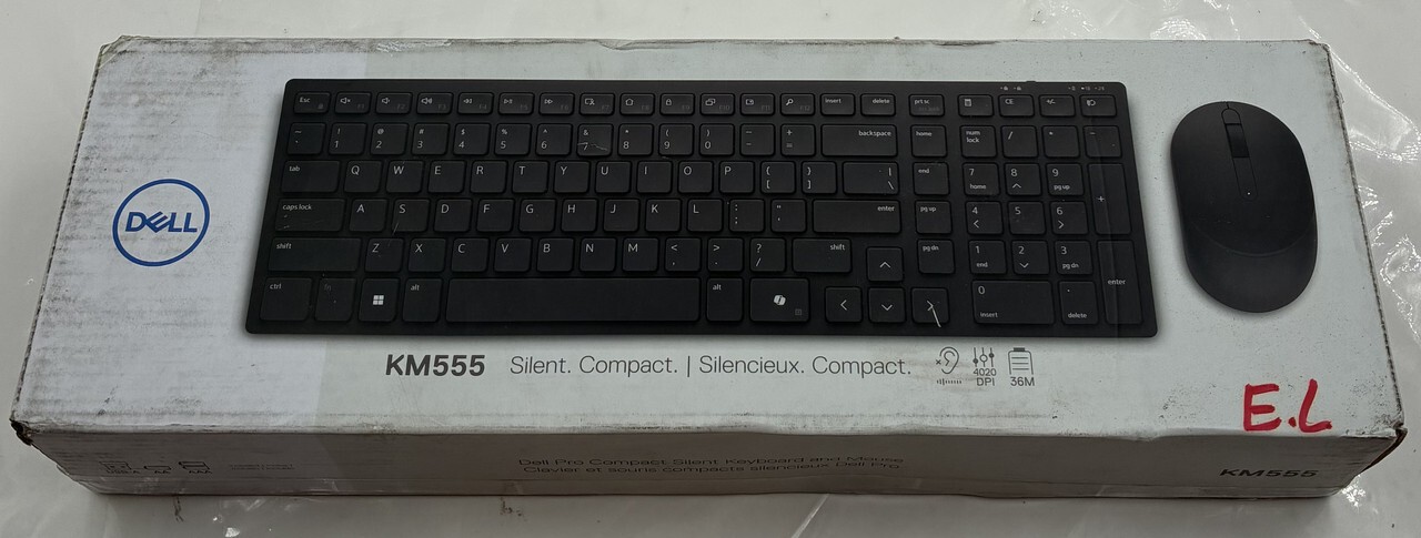 DELL KM555 SILENT COMPACT KEYBOARD AND MOUSE BLACK WIRELESS BLUETOOTH