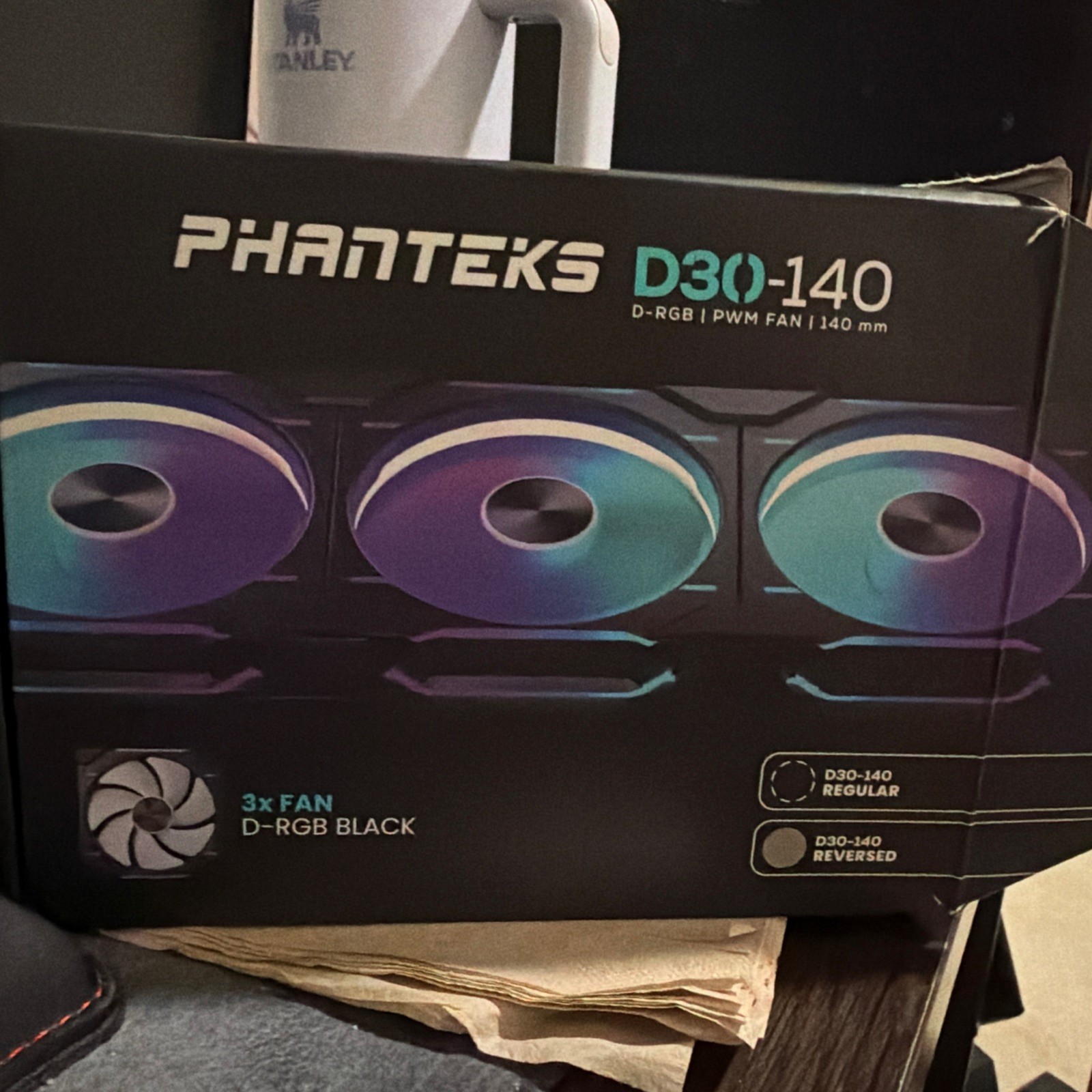 Phanteks D30-140 DRGB PWM Fan 3Pack, Reverse Airflow Mode