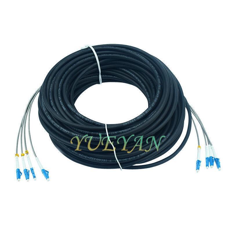 Field Outdoor LC-LC UPC 4 Strand 9/125 Single Mode Fiber Cable Patch Cord 250M