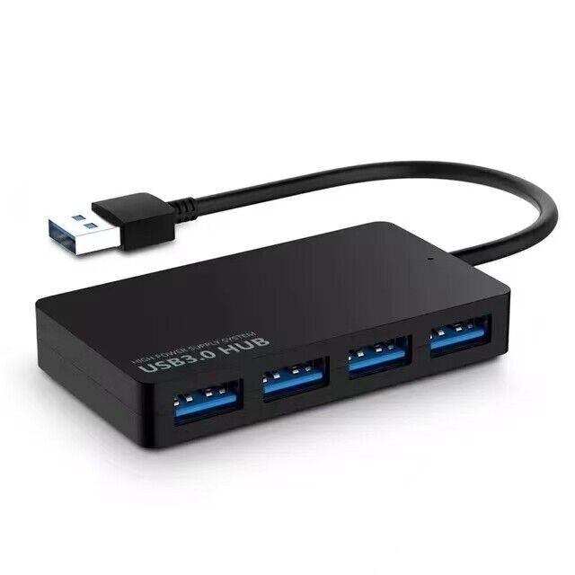4-Port USB 3.0 Hub 5Gbps Portable Compact PC Laptop Notebook Desktop