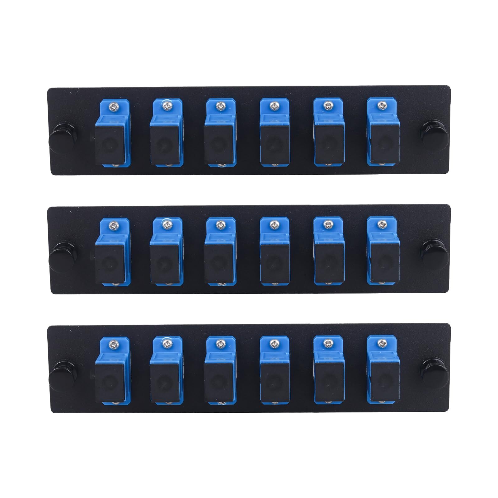 - 6 Fibers SC to SC UPC Single Mode Fiber Patch Panel with 6 pcs SC/SC UPC Si...