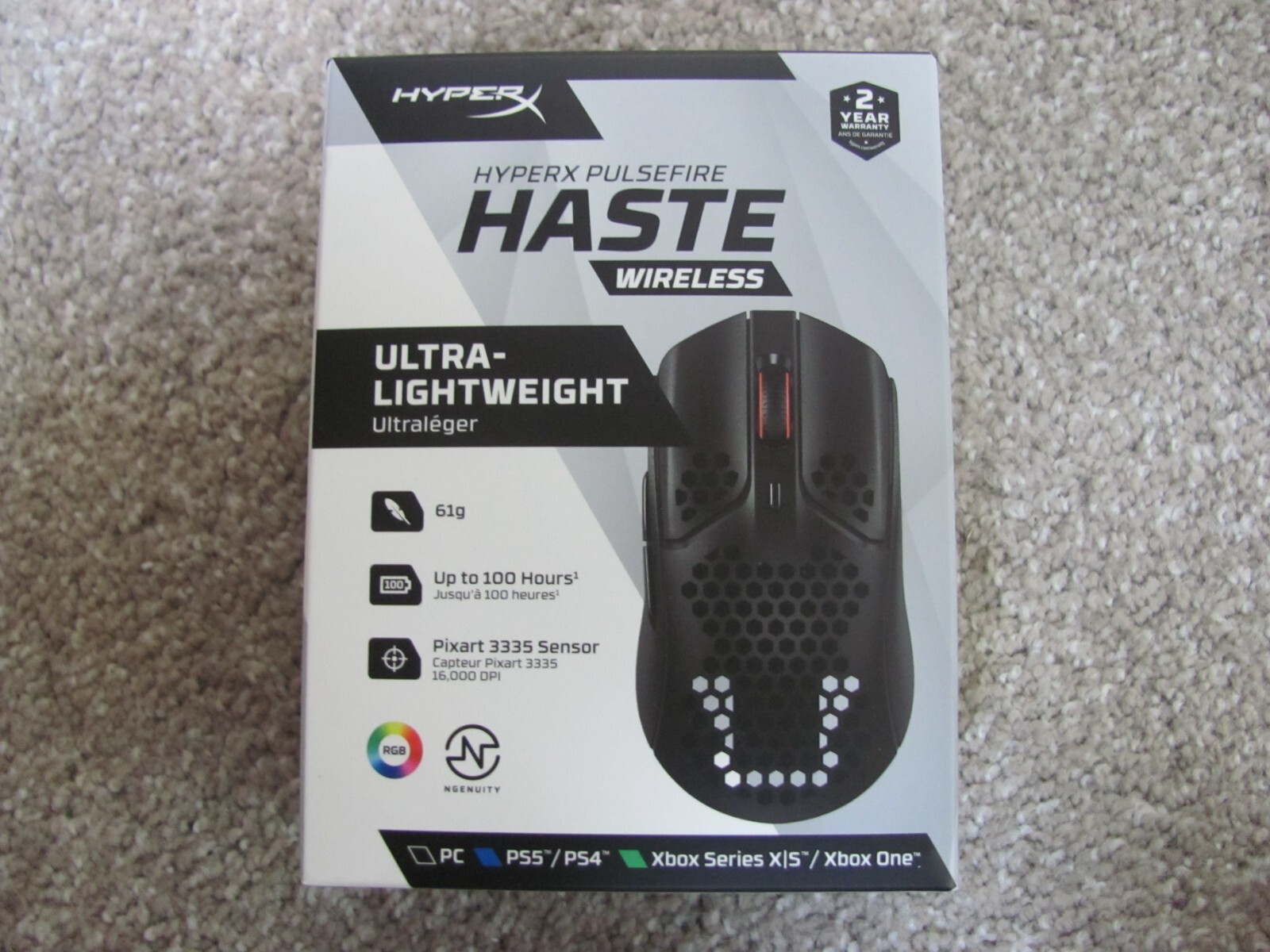 HyperX Pulsefire Haste Ultra-Lightweight Wireless Optical Gaming Mouse – Black