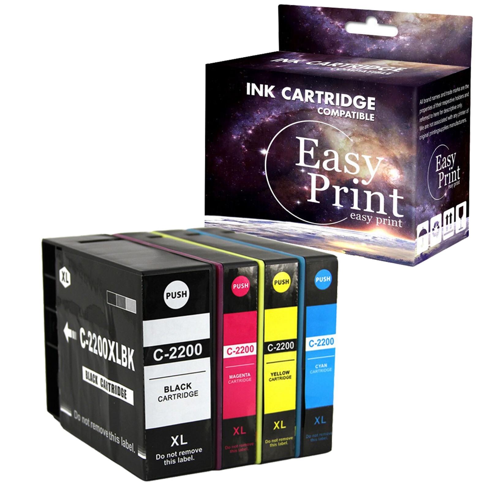 4PK PGI-2200XL Ink Cartridge for Canon Maxify MB5020 MB5120 MB5320 Printer,BCMY