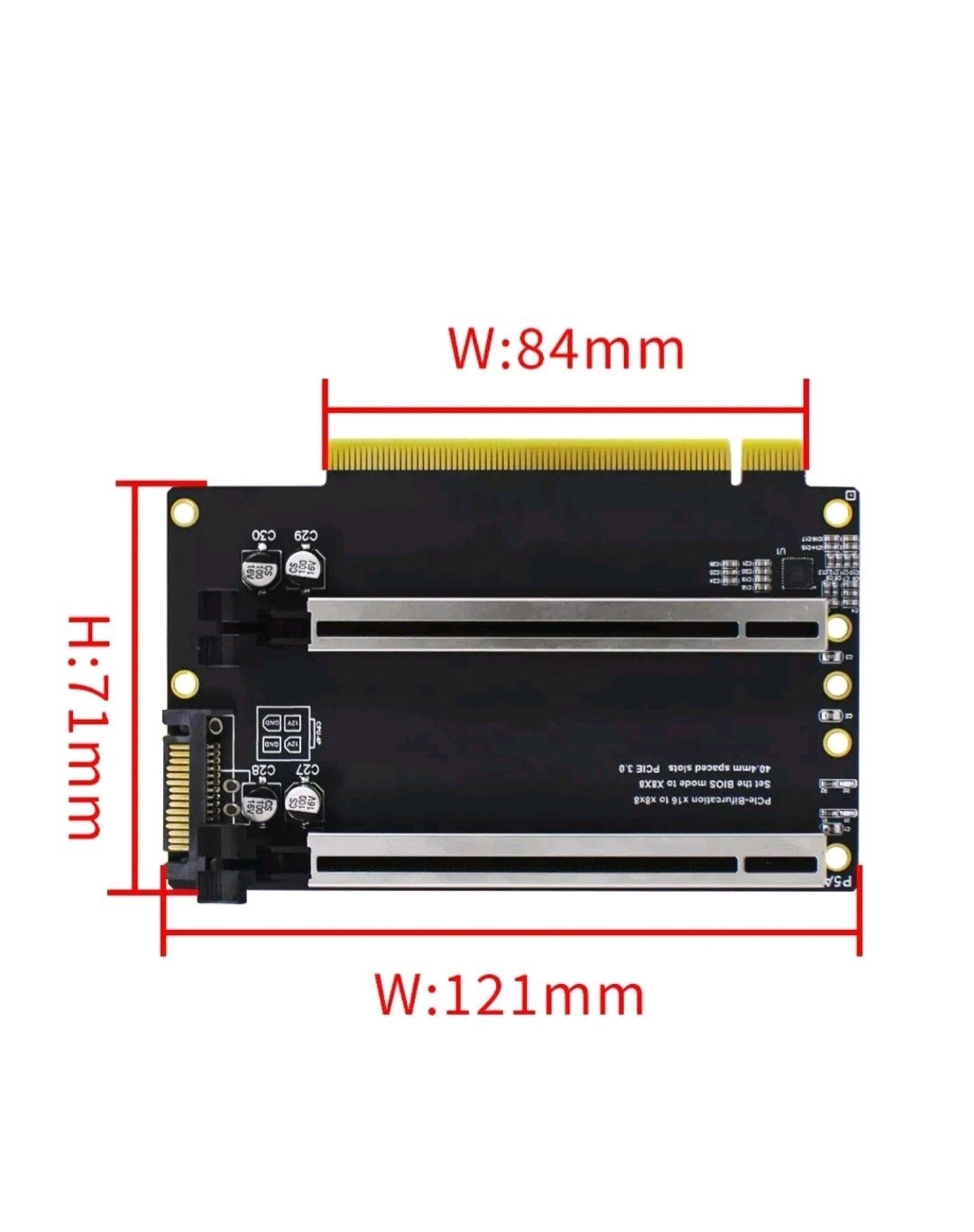 Wide Applicability 1 to 2 Expansion Card Gen3 Split Card Bifurcation x16 to x8x8