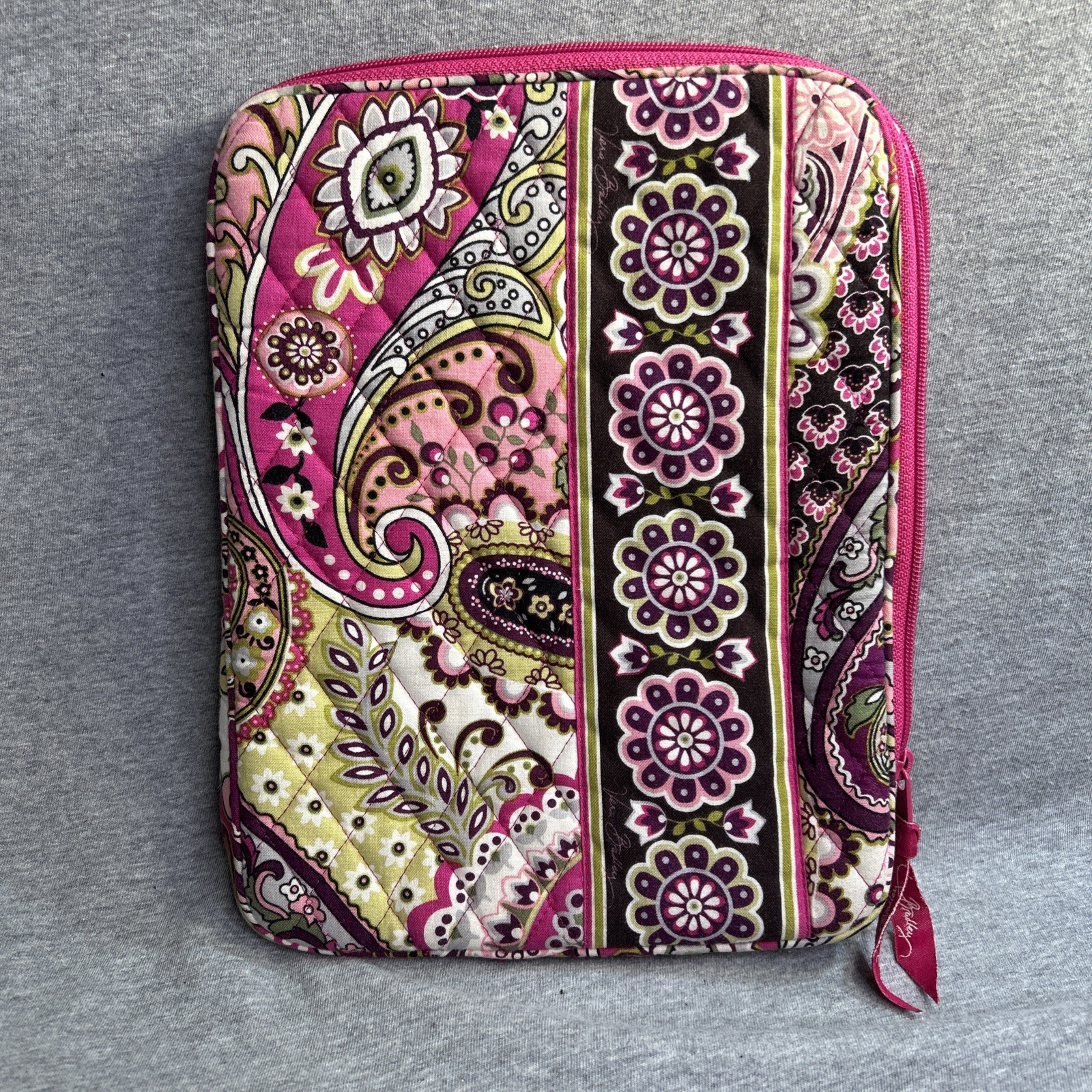Vera Bradley Small Tablet Sleeve Zipper Case Cover Very Berry Paisley Purple 