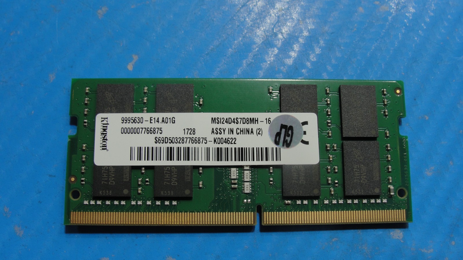 BOXX GoBoxx G2180 MS-16K2 Kingston 16GB Memory RAM SO-DIMM MSI24D4S7D8MH-16