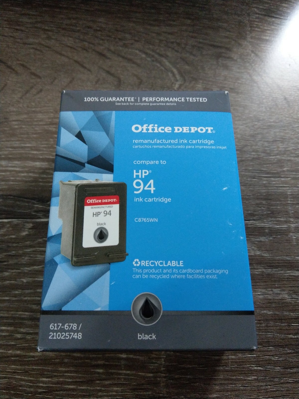 Office Depot Compares To HP 94 Black Ink Cartridge Remanufactured. NEW 