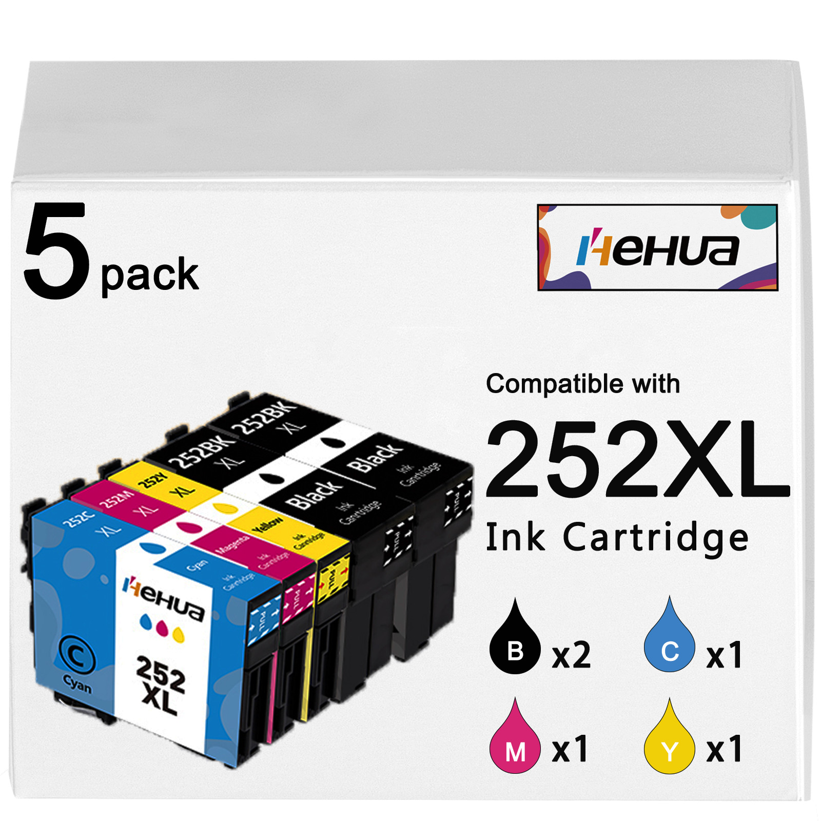 T252XL 252XL Ink Cartridges For Epson WorkForce WF-3620 WF-3640 WF-7110 Printer
