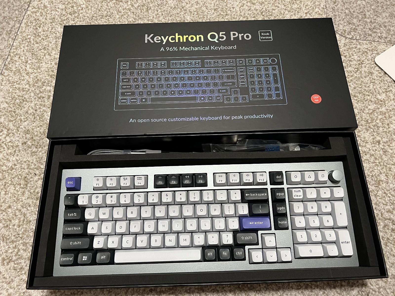 Keychron Q5 Pro Gray Mechanical Keyboard K Pro Banana Switches