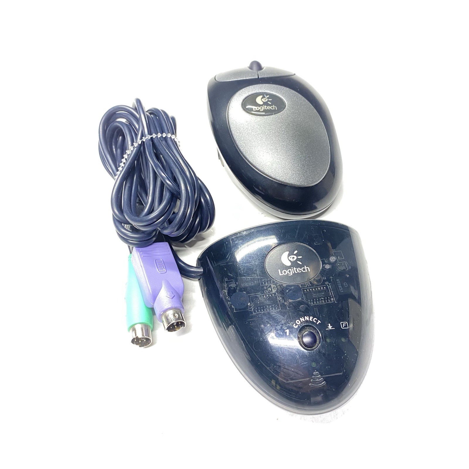 Logitech Black Silver Cordless Optical Mouse M-RR63 MouseMan w/ Receiver Tested