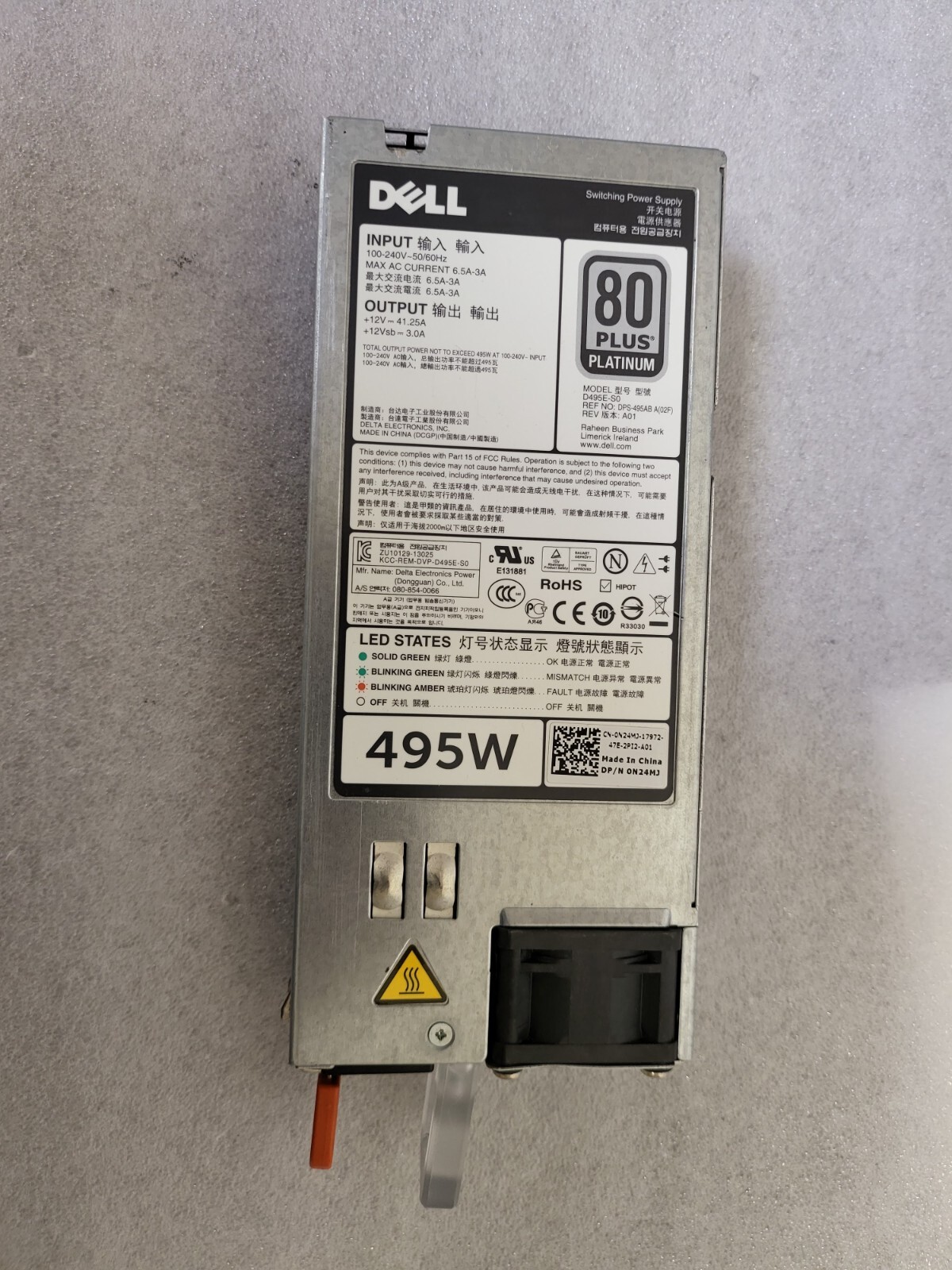 Dell 495W Power Supply PowerEdge 0N24MJ N24MJ CN-0N24MJ  03GHW3 3GHW3 CN-03GHW3