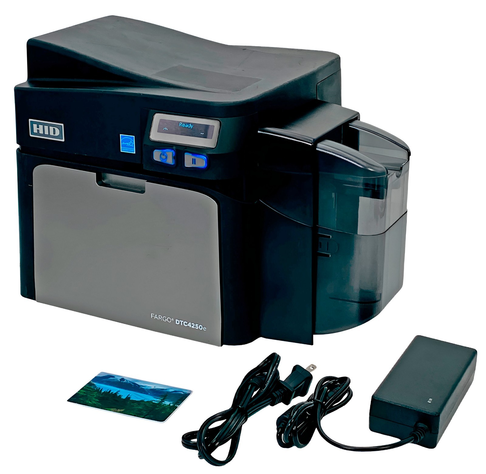TESTED HID Fargo DTC4250e Single-sided Color ID Card Badge Printer Ethernet USB