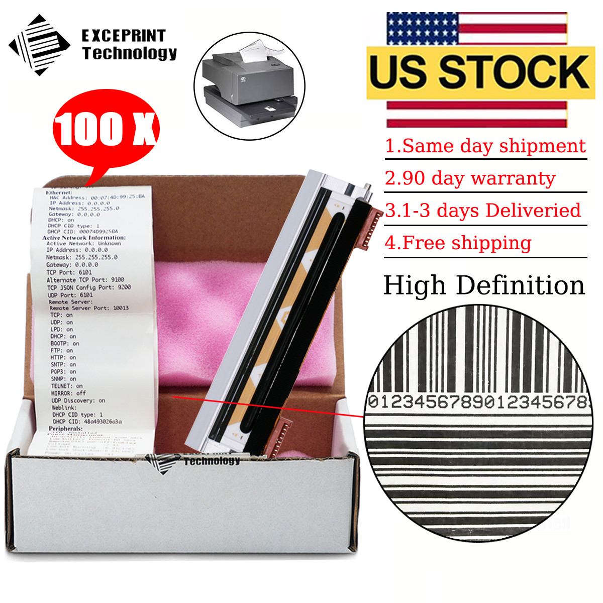 ✅ 100pcs Printhead For NCR 7168 9pin 80mm Printer 7168-1012-9001 US ✅