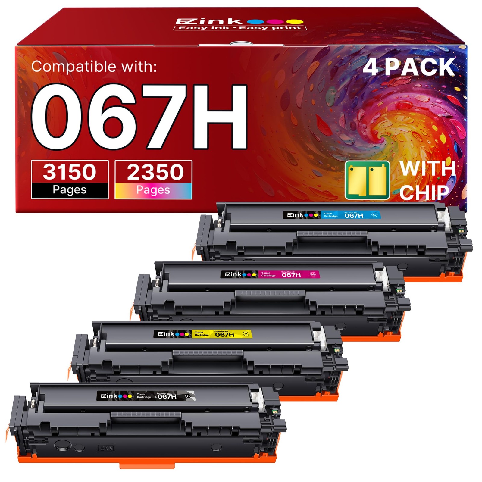 E-Z Ink Compatible Replacement Canon 067H 067 Toner Cartridge with Chip