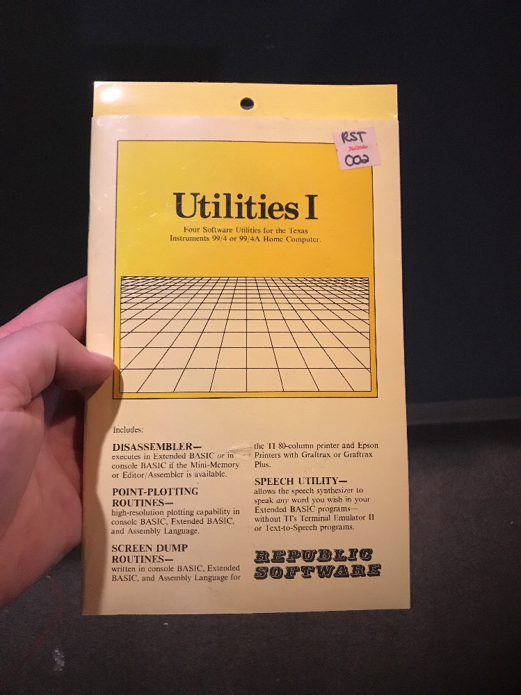 NOS Vintage TEXAS INSTRUMENTS TI-99/4A Utilities I Republic Software Tape Sealed