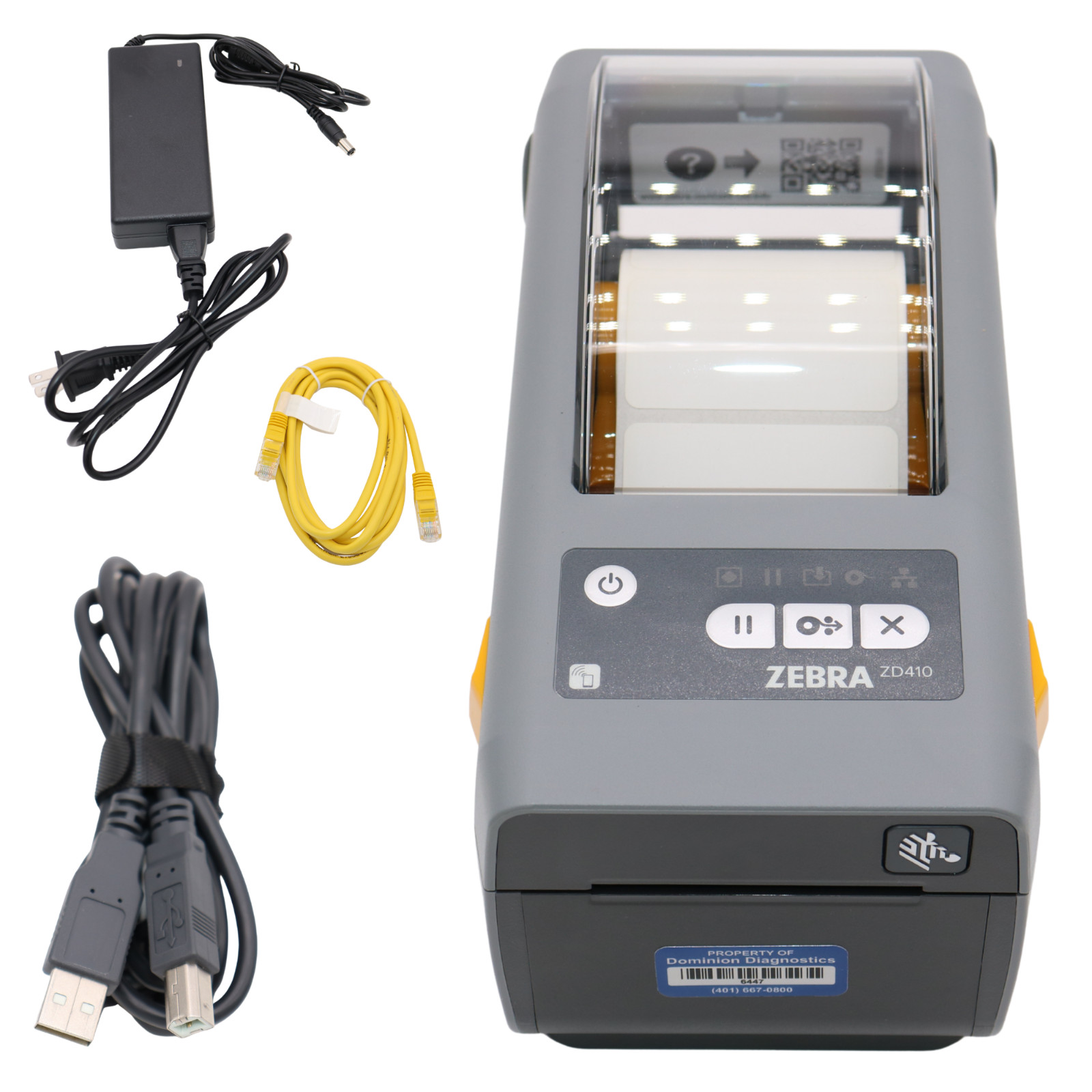 Zebra ZD410 Direct Thermal Barcode Label Printer USB Bluetooth Tested w/ Cables