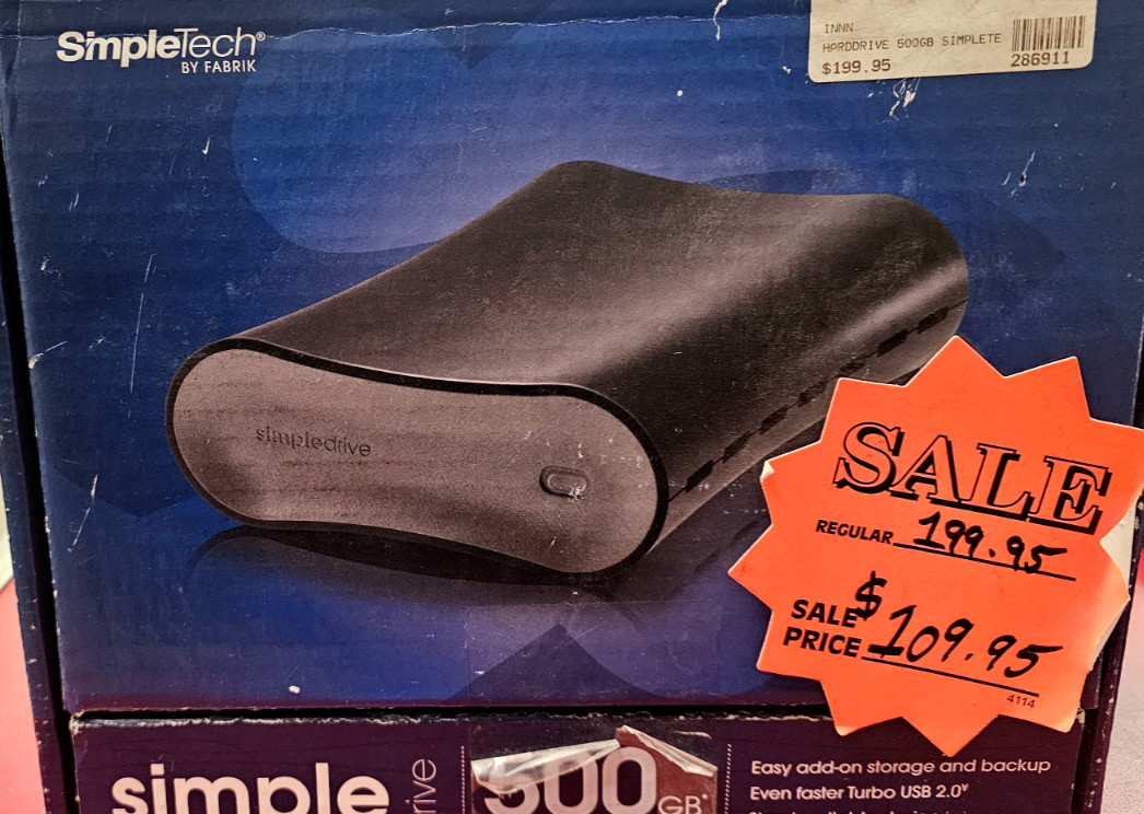 SimpleTech SimpleDrive 500GB USB 2.0  Used Condition Original Box