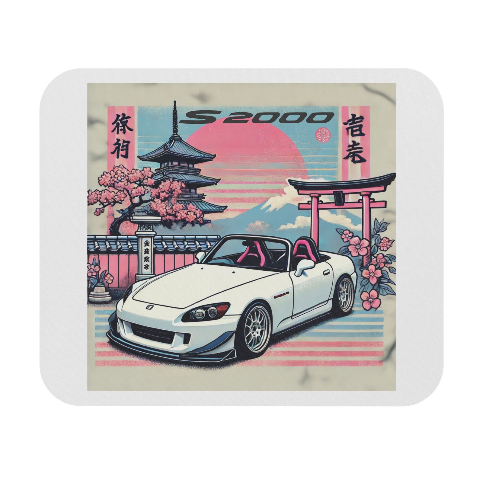 S2000 Mouse Pad JDM Drift Car Japanese Cherry Blossom Retro Desk Mat