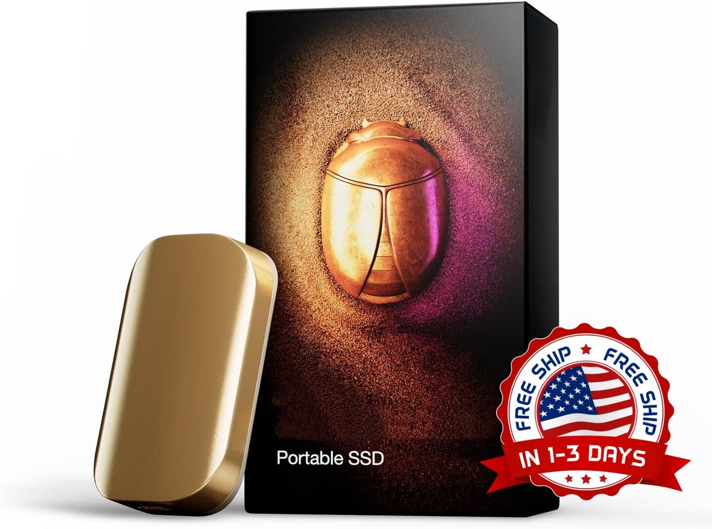SSD portátil, disco duro externo para PC, Mac, portátil (oro champán) NUEVO US