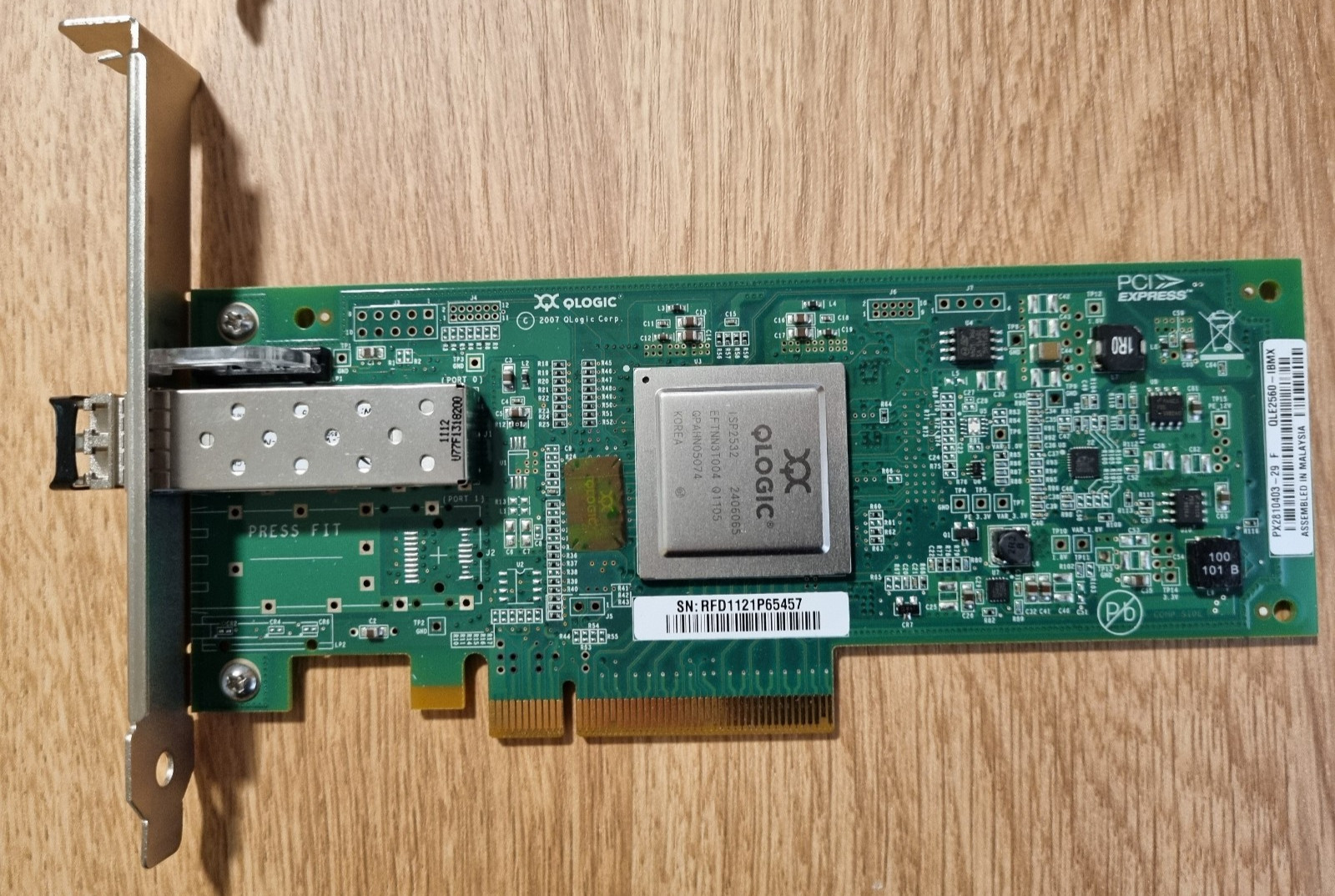 Qty. 2: IBM QLogic QLE2560-IBMX PCIe 8Gb Fibre Channel HBA Cards