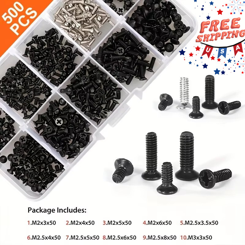 500Pcs Laptop Computer Screws Set Kit For HP Dell Lenovo Sony Toshiba SAMSUNG