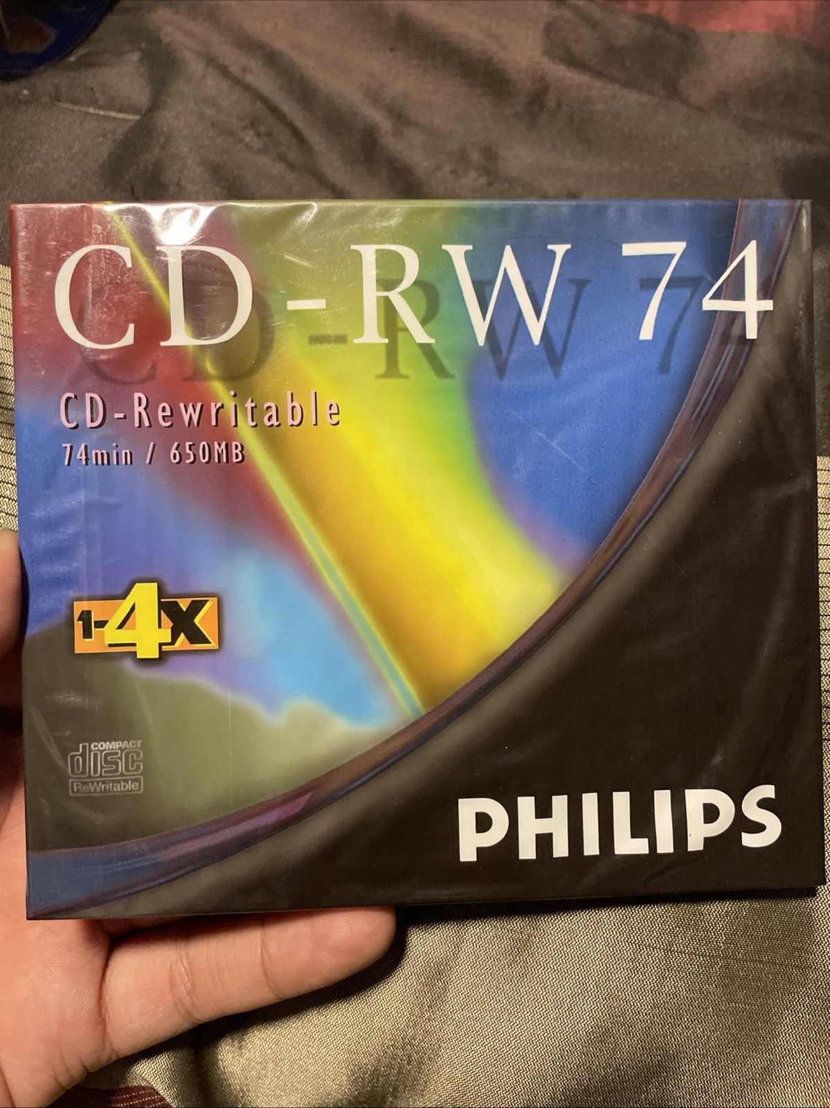 Philips CD-RW Rewriteable Disc 74 Minute 650 MB 4x Speed 1 Disc Sealed 