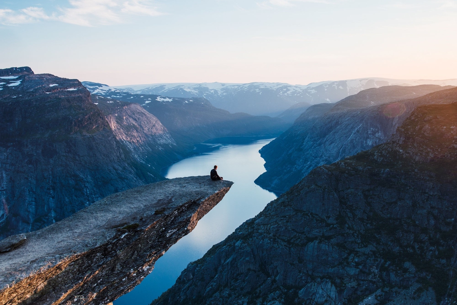 Landscape sunset water sky mountains clouds norway Custom Gaming Mat Desk