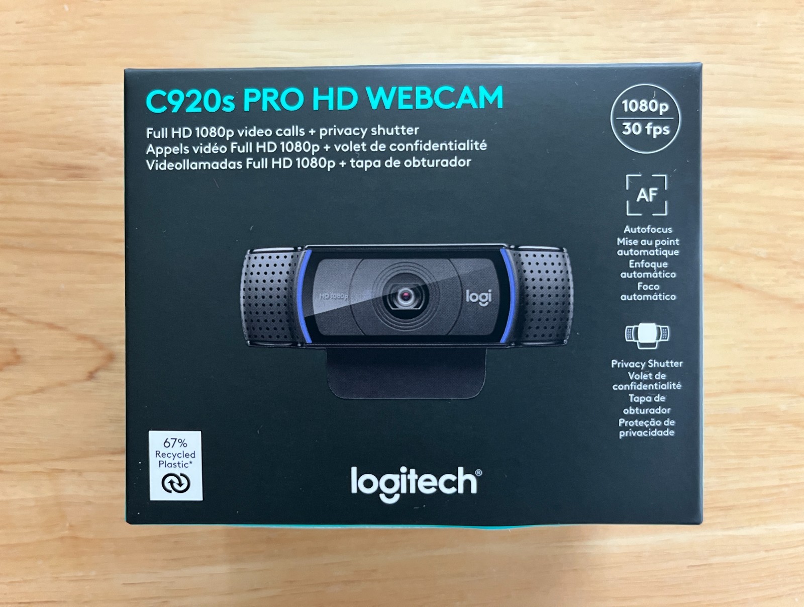 Logitech C920s Pro HD Webcam 1080p USB Autofocus Dual Mic Privacy Shutter NEW